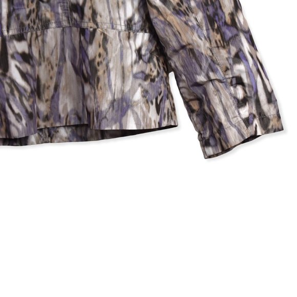 Chicos Jacket 1 Womens Multicolor Printed Button Front Long Sleeve Pockets - Picture 7 of 8